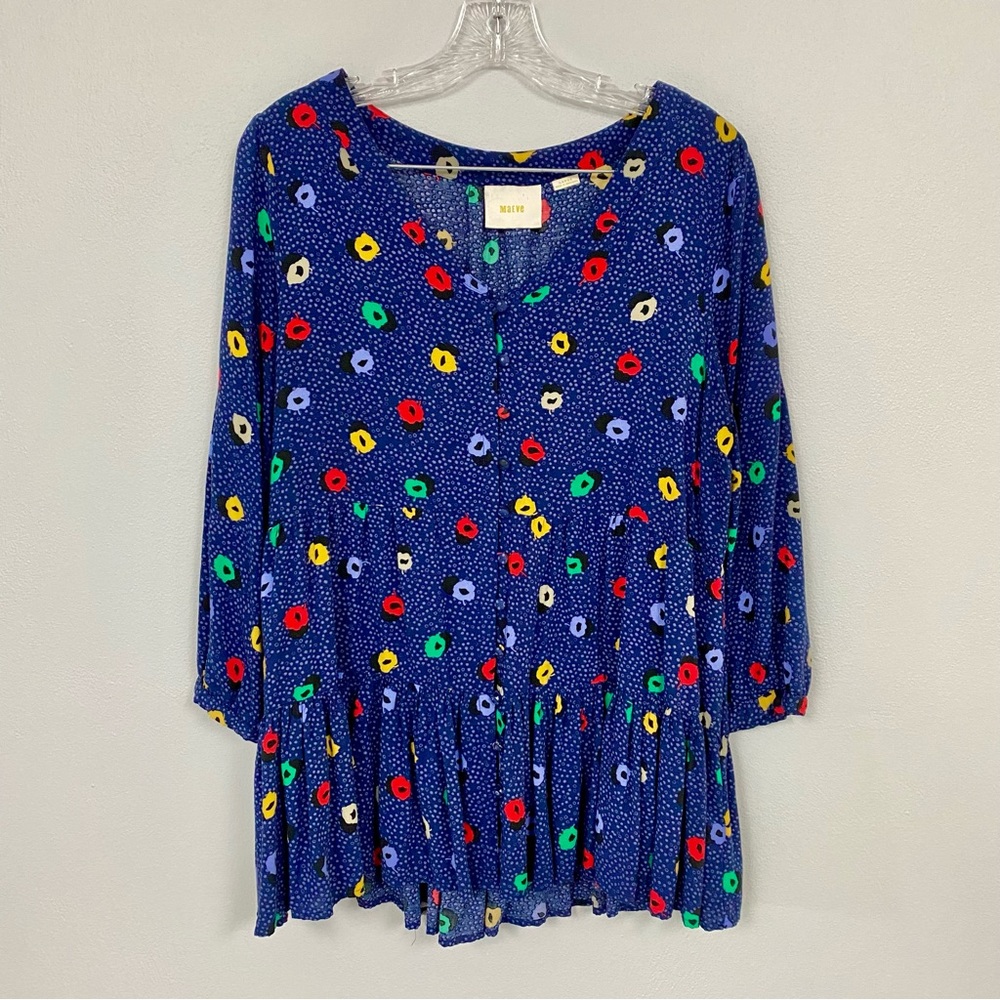 ANTHRO MAEVE 🪁 Anthropologie Tiered Floral Tunic - Size L
